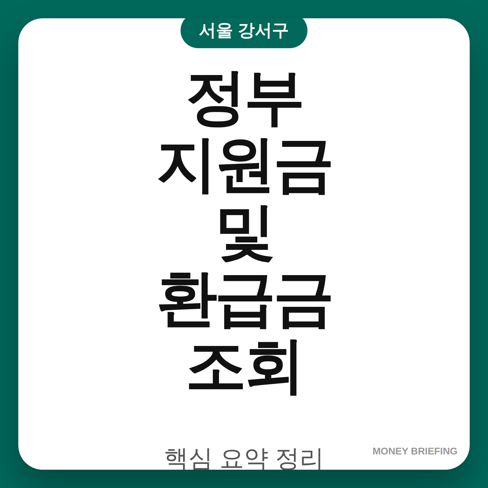 정부 지원금 및 환급금 조회 정보